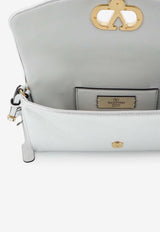 Valentino DeVain Laminated Leather Shoulder Bag Silver 8W0B0T31NVBS13_Silver_42176859