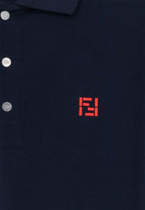 Fendi Embroidered FF Selleria Polo T-shirt Navy FY1309AY0IF0QB0_NAVY_70153897