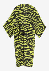 The Attico Tiger Print Maxi Kaftan Dress Yellow 260WBK00002CCC134PR166_BLACKYELLOW_54017439
