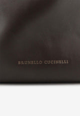 Brunello Cucinelli Mellow Leather Bucket Bag Brown MBGPD3611C8279_TESTAMORO_60002052