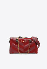 Valentino Medium Panthea Suede and Leather Shoulder Bag Red 9W2B0S70DED/T_VALE-AQS