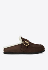 Prada Suede Leather Flat Mules Brown 1R548OZF10JFT/T_PRADA-F0003