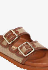 Arizona Two-Strap Raffia Sandals