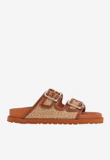 Arizona Two-Strap Raffia Sandals