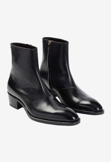 Vincent Burnished Leather Ankle Boots