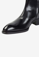 Vincent Burnished Leather Ankle Boots