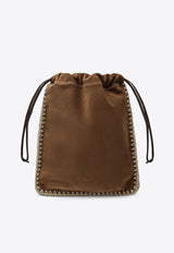 Prada Suede Leather Wish Pouch Brown 1NK0632FP1/T_PRADA-F0324