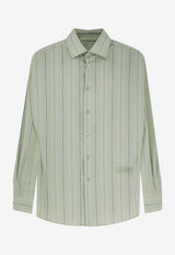 MM6 Maison Margiela Striped Logo Shirt Sage S62DT0052M35879001F_SageGreen_57986523