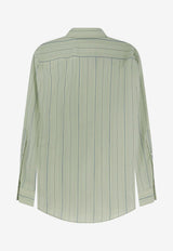 MM6 Maison Margiela Striped Logo Shirt Sage S62DT0052M35879001F_SageGreen_57986523