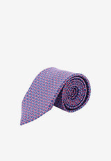 Ferragamo Link Print Silk Tie Navy 351445794582NAVY ROSSO_Navyrosso_67481134