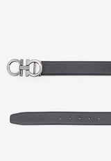 Ferragamo Reversible Hammered Leather Belt Black 679710689134NERO_Black_67481191