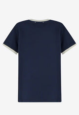 Golden Goose DB Logo Print Crewneck T-shirt Blue GMP02761P00262483134_BLUE HERITAGE WHITE_66336003