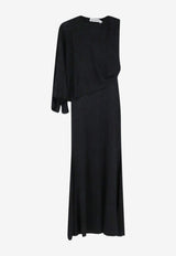 Self-Portrait One-Shoulder Draped Maxi Dress Black PF26081XBBLACK_BLACK_70013691