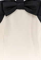 Valentino Crepe Couture Mini Dress with Bow Vanilla 9B3VAKH41CF9Z7_VANIGLIANERO_70014041