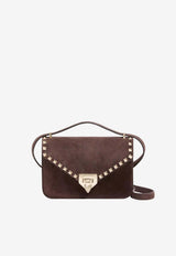 Valentino Small Rockstud Suede Crossbody Bag Brown 9W2B0T76KQQ0TO_Ebonybrown_70014260