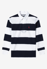 Polo Ralph Lauren Kids Boys Striped Rugby Polo T-shirt Navy 323932280001CO/T_POLOR-WC