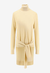 Toteme Turtleneck Wool Sweater with Scarf Champagne 254WRT0615YA0087312_Champagne_70041546