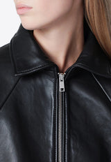ROTATE Boxy Leather Jacket Black 116544100BCR1585/T_ROTAT-100