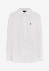 Polo Ralph Lauren Embroidered Logo Oxford Shirt White 211664427003_WHITE_70027111