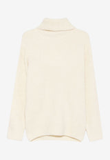Toteme Alpaca-Blend Turtleneck Bouclé Sweater White 254WRT0583YA0216106_Milk_70041548