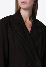 ROTATE Double-Breasted Suede Coat Brown 1165031111BCR2267/T_ROTAT-1111