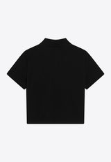 Saint Laurent Cassandre Cropped Polo T-shirt Black A003I4Y38EK/T_YSL-1000