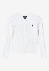 Polo Ralph Lauren Kids Boys Cable Knit Logo Cardigan White 313543047064BCO/T_POLOR-ON