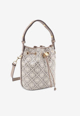 Tory Burch Small T Monogram Coated Canvas Bucket Bag Taupe 182854200_CHARCOAL_66335872