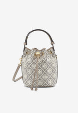 Tory Burch Mini T Monogram Coated Canvas Bucket Bag Taupe 182853200_CHARCOAL_66335881