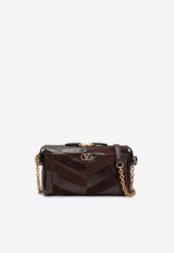 Valentino Small Panthea Suede and Leather Shoulder Bag Brown 9W2B0S99DED/T_VALE-RE6