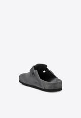 Birkenstock Boston Suede Leather Mules Charcoal 1031489USUE/S_BIRKE-CH