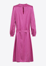 Valentino Silk Jacquard Midi Dress Purple 9B3VAL359JK/T_VALE-0M3