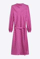 Valentino Silk Jacquard Midi Dress Purple 9B3VAL359JK/T_VALE-0M3