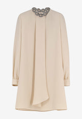 Valentino Embellished Cady Couture Mini Dress Vanilla 9B3VAKJ51MM4KY_VANIGLIASILVER_70013872