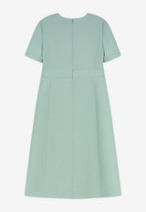 Valentino V Gold Crepe Couture Midi Dress Green 9B3VAL261CFC68_Celadon_70013908