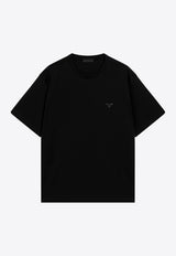 Prada Triangle Logo Boxy Crewneck T-shirt Black UJN954OOO240/T_PRADA-F0002