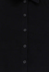 Toteme Cashmere Knit Polo Cardigan Black 243WRT0347YA0016001_BLACK_70027332