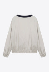Miu Miu Tech Pongee V-neck Sweatshirt Beige MT2247OOO1904/T_MIU-F0D91