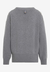 Lace-Trimmed V-neck Sweater