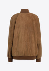 Miu Miu Waxed Suede Leather Jacket Brown MPW026OOO19QL/T_MIU-F0046
