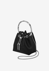 Jimmy Choo Bon Bon Satin Bucket Bag Black BONBONFUQBLACKSILVER_BLACKSILVER_67481154