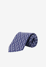 Ferragamo Nautica Print Silk Tie Navy 351447794598NAVY_NAVY_67481157