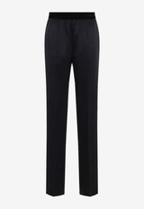 Logo Waistband Silk Pants