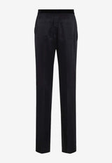 Logo Waistband Silk Pants