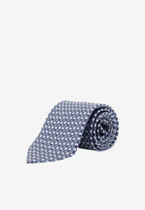 Ferragamo Frog Print Silk Tie Navy 351459794941NAVY_NAVY_67481169