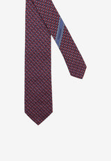 Ferragamo Gancini Jacquard Silk Tie Multicolor 351420794432NAVYROSSO_NAVY ROSSO_67481172