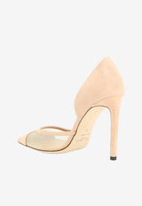 Jimmy Choo Brigitte 100 Mesh and Suede Pumps Biege BRIGITTE100SMSCHAI_CHAI_67481174