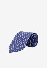 Ferragamo Nautica Print Silk Tie Blue 351447794599BLUSCURO_BLUSCURO_67481187