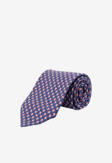 Ferragamo All-Over Fish Print Silk Tie Blue 351442794550BLUSCUROROSSO_Blu scuro rosso_67481193