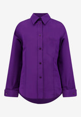 Balenciaga Silk Shantung Long-Sleeved Shirt Purple 872318TUP195210_Purple_70149658